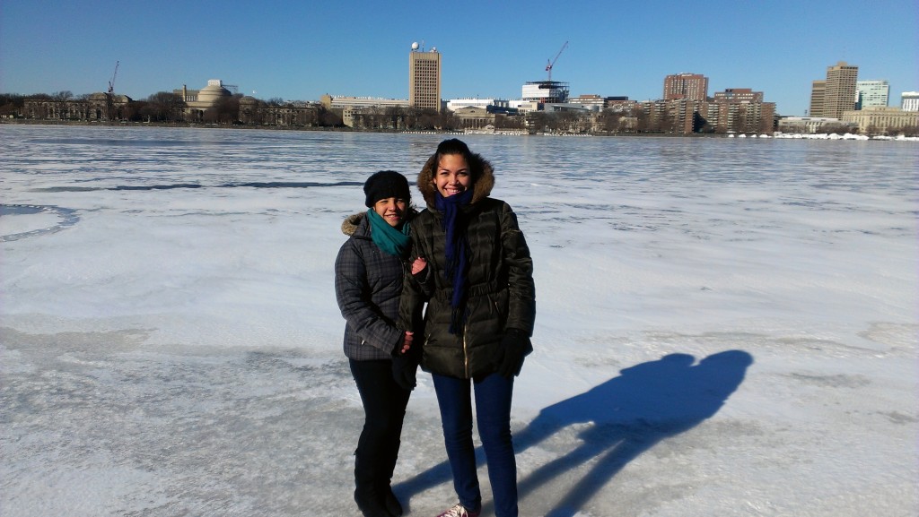 Charles River (maior rio da região, completamente congelado no inverno)